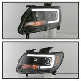 Spyder 15-17 Chevy Colorado Projector Headlights - Light Bar LED - Black (PRO-YD-CCO15-LBDRL-BK) 5085283