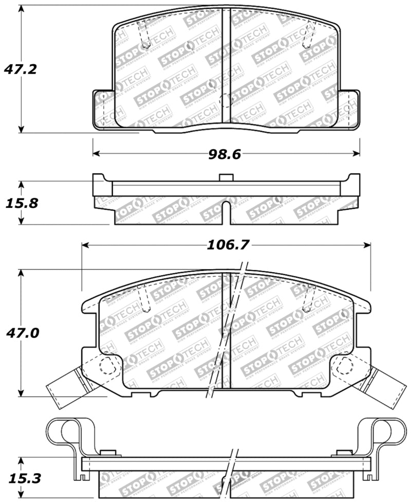 StopTech Performance 1/90-95/00-05 Toyota MR2/Spyder Rear Brake Pads 309.0657