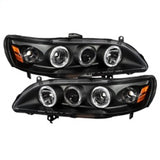 Spyder Honda Accord 98-02 1PC Projector Headlights LED Halo Amber Reflctr Blk PRO-YD-HA98-AM-BK 5010728