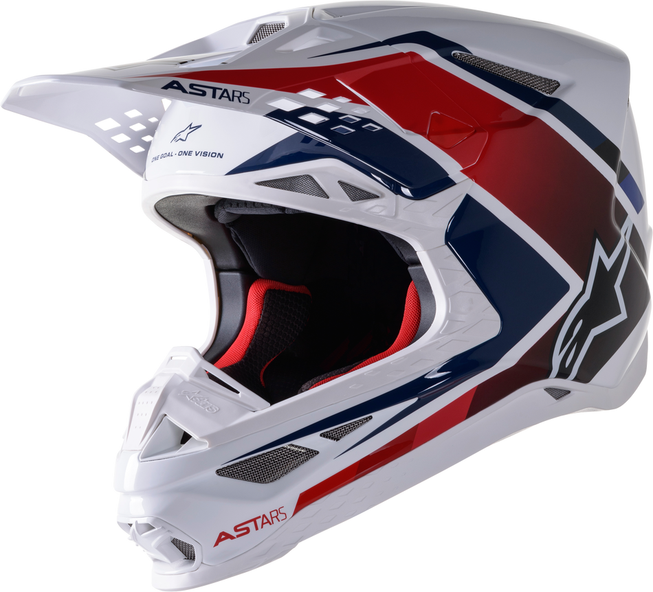 ALPINESTARS S.Tech S-M10 Carbon Meta2 Helmet Wht/Red/Blue Glossy Md 8300422-2378-M