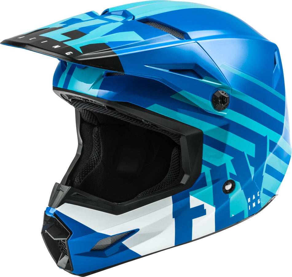 FLY RACING Youth Kinetic Thrive Helmet Blue/White Ys 73-3508YS