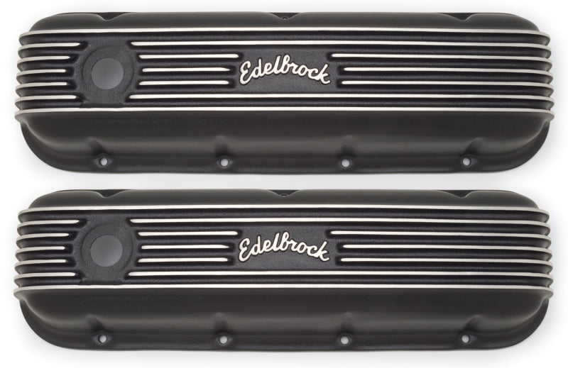 Edelbrock Tapa de Válvula Serie Clásica Chevrolet 1965 y Posteriores 396-502 V8 Negro