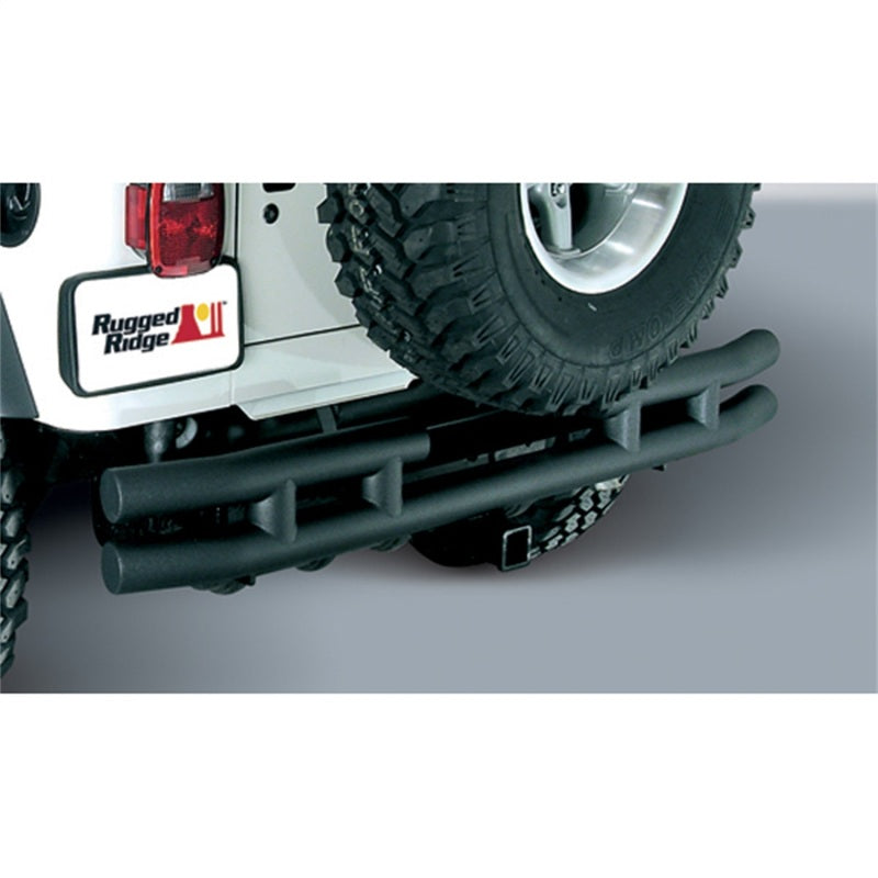 Rugged Ridge 3-In Dbl Tube Rear Bumper w/ Hitch 87-06 Jeep Wrangler 11571.04