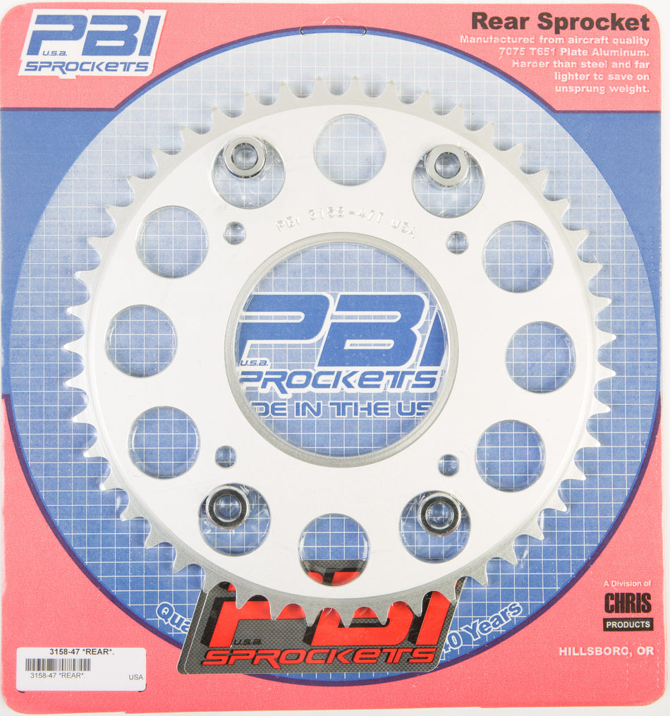 PBIRear Sprocket Aluminum 47t-520 Hon3158-47-3