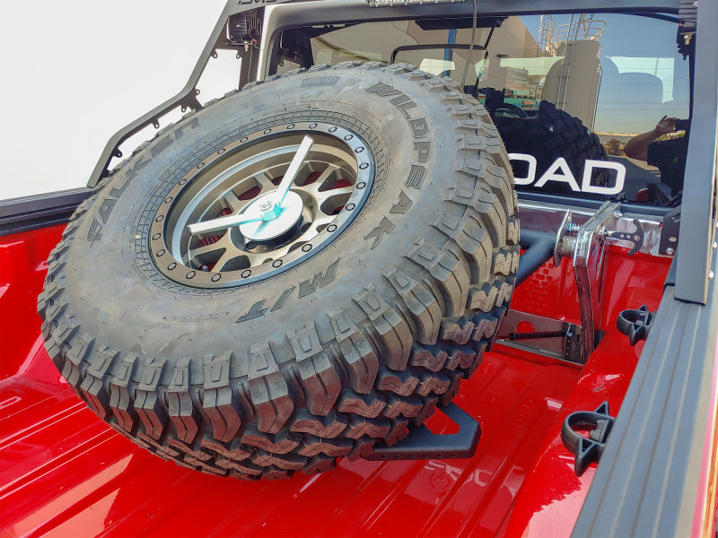 DV8 Offroad 2019+ Jeep Gladiator In-Bed Adjustable Tire Carrier TCGL-01