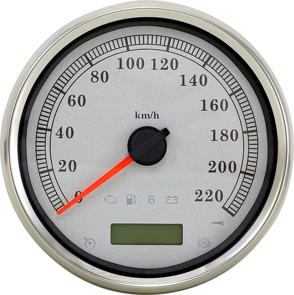 DRAG SPECIALTIES Electronic Speedometer - Silver - 220 KPH ACTUALLY SILVER FACE 83105S