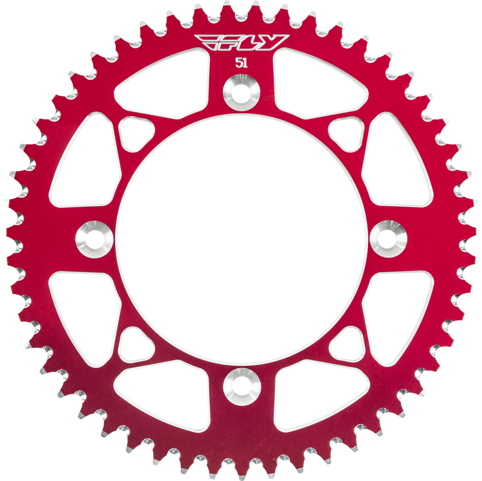 FLY RACING Rear Sprocket Aluminum 51t-420 Red Hon OLD 201-51 RED