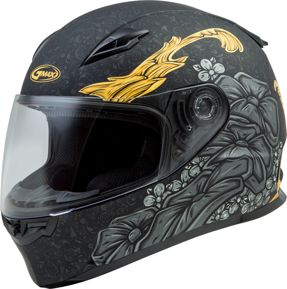 GMAX Ff-49s Full-Face Yarrow Snow Helmet Matte Black/Gold Lg G2494026