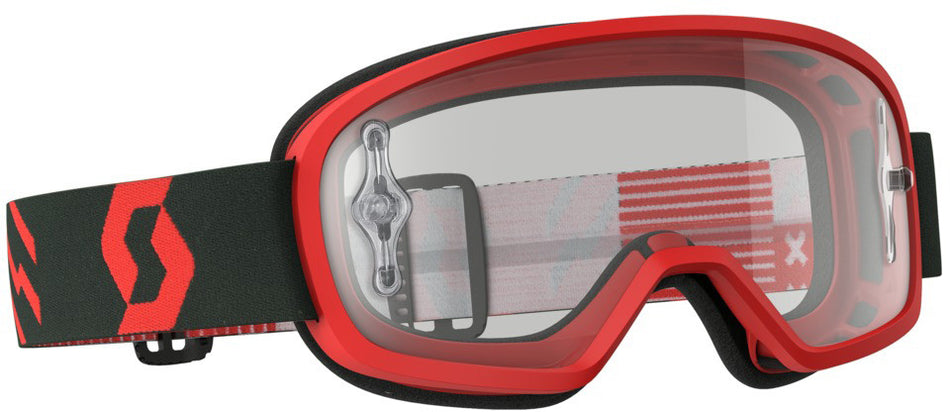 SCOTT Buzz Pro Goggle Red/Black W/Clear Works Lens 262602-1018113
