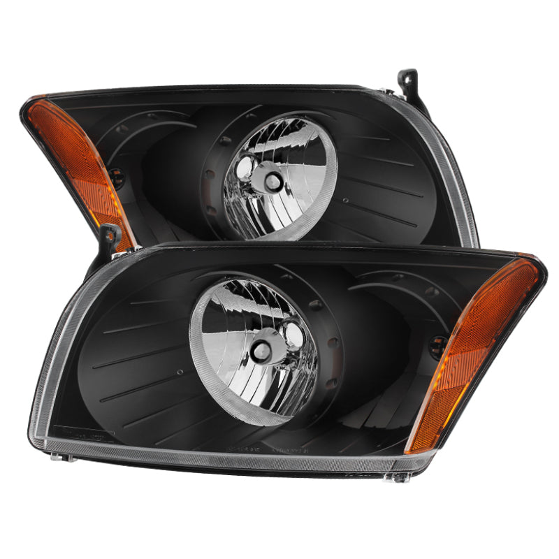 Xtune Dodge Caliber 07-12 Crystal Headlights -Black HD-JH-DCAL07-AM-BK 9026522