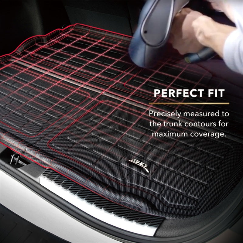 3D Maxpider 2022 Tesla Model X Behind 2nd Row Cross Fold Kagu Black Cargo Liner M1TL0431309