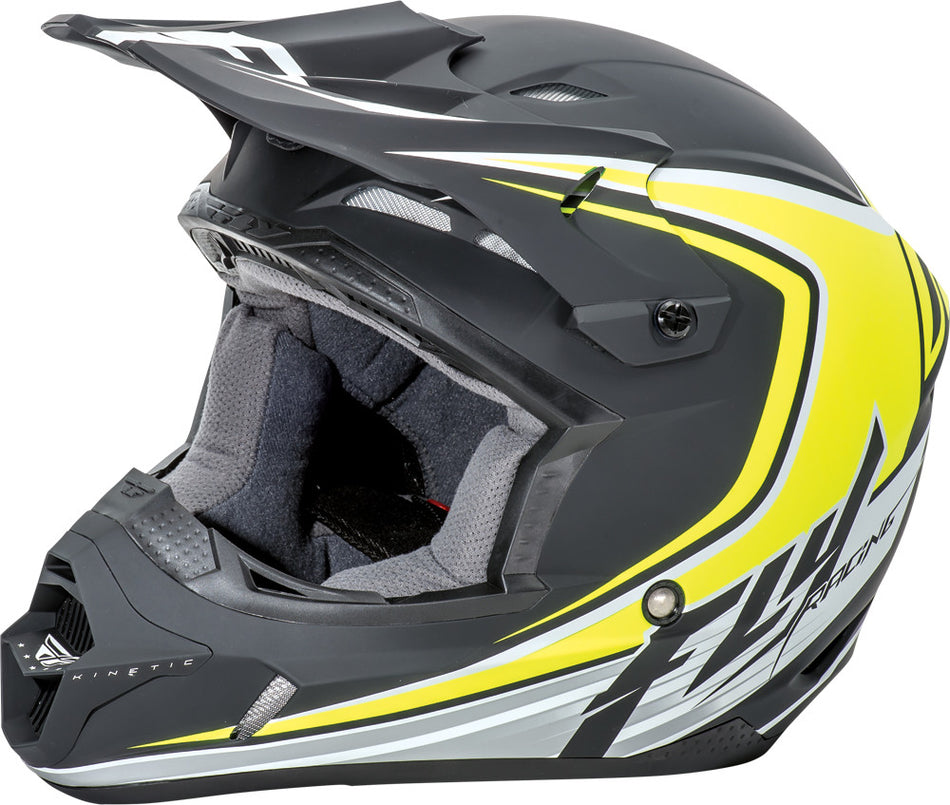 FLY RACING Kinetic Fullspeed Helmet Matte Black/Hi-Vis Yl 73-3375YL