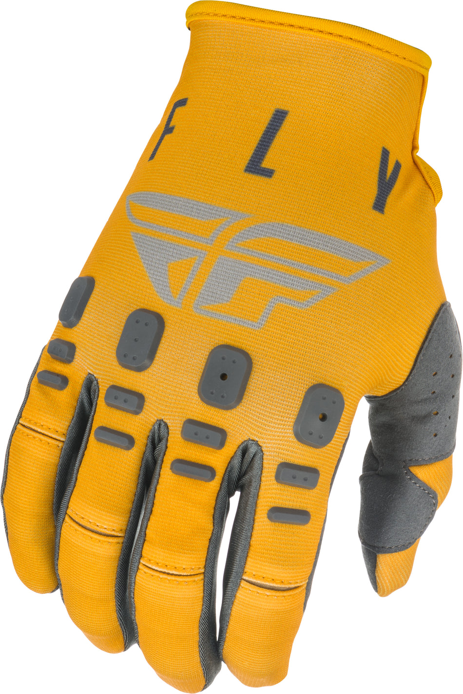 FLY RACING Youth Kinetic K121 Gloves Mustard/Stone/Grey Sz 04 374-41304