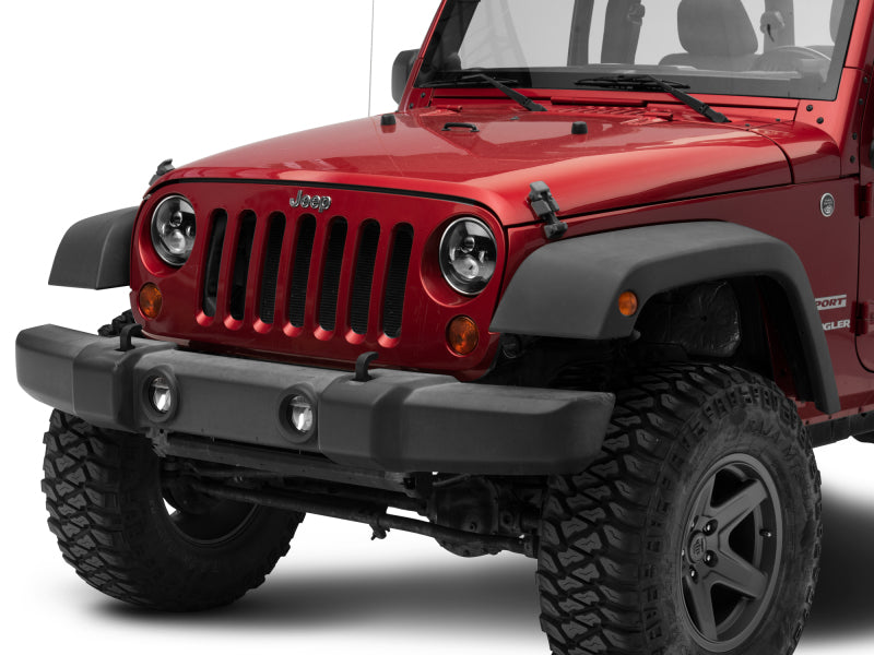 Raxiom 97-18 Jeep Wrangler TJ/JK Axial Series LED Daymaker Headlights- Black Housing (Clear Lens) J108042