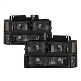 Xtune Chevy Suburban 94-98 Headlights w/ Corner & Parking Lights 8pcs Smoked HD-JH-CCK88-AM-SM-SET 5072238