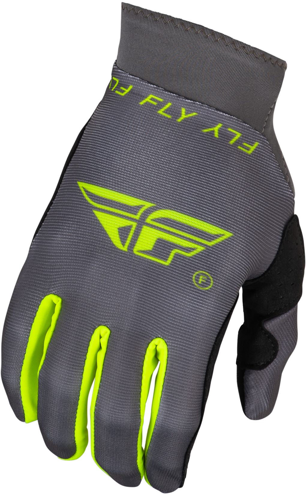 FLY RACING Youth Pro Lite Gloves Charcoal/Hi-Vis Yl 377-042YL