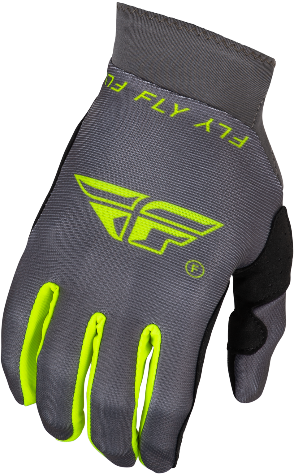 FLY RACING Youth Pro Lite Gloves Charcoal/Hi-Vis Yl 377-042YL