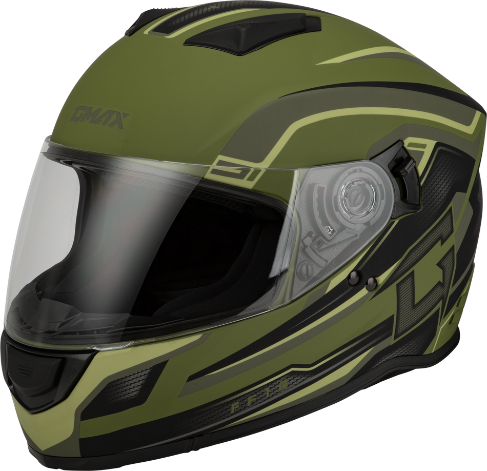 GMAX Ff-18 Drift Helmet Matte Green/Black 3x F11811369