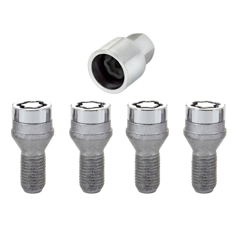 McGard Wheel Lock Bolt Set - 4pk. (Cone Seat) M12X1.25 / 17mm Hex / 22.0mm Shank Length - Chrome 27216