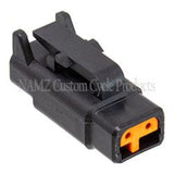 NAMZ Deutsch DTM 2-Position Plug w/2 Stamped Terminals & Wedgelock - Black (HD 74112-98BK) MDP-2B