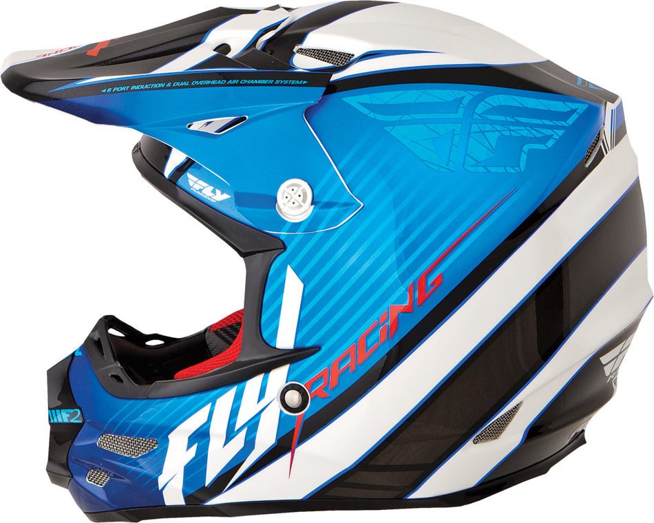 FLY RACING F2 Carbon Fastback Helmet Blue/Black/White 2x 73-41132X