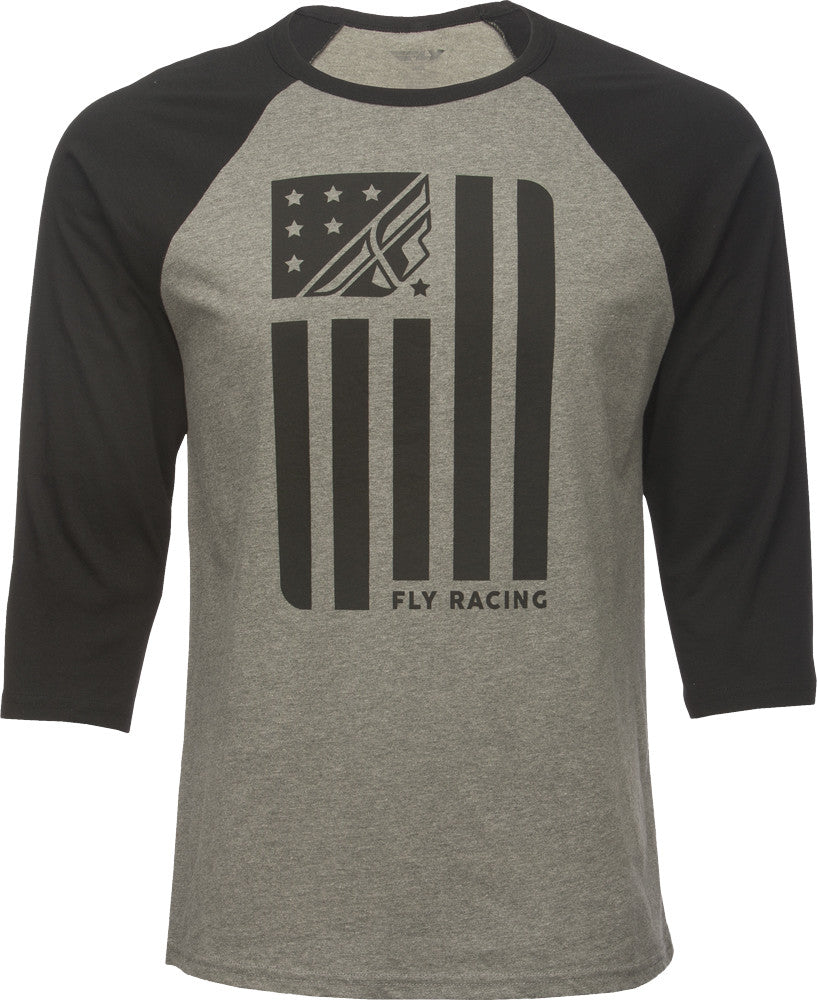 FLY RACING Past Time 3/4 Tee Heather/Black 2x 352-41262X
