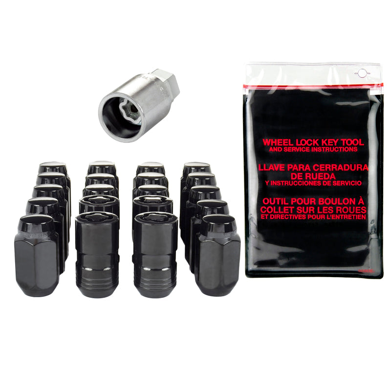 McGard 5 Lug Hex Install Kit w/Locks (Cone Seat Nut) M14X1.5 / 22mm Hex / 1.635in. Length - Black 84527