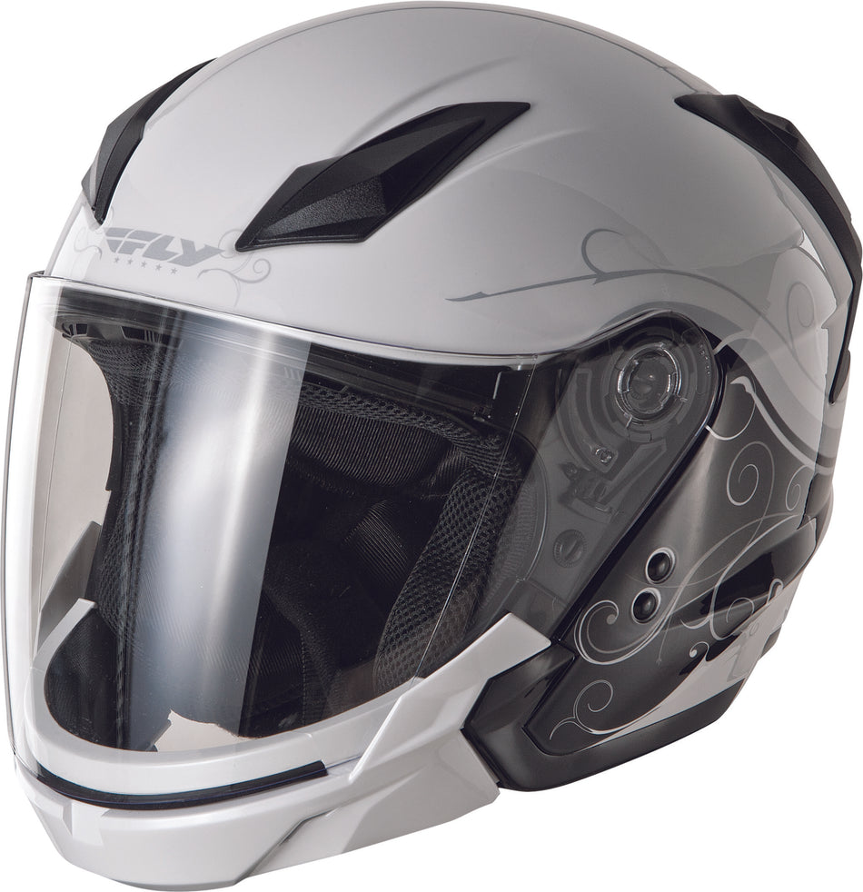 FLY RACING Tourist Cirrus Helmet White/Silver Md F73-8109~3