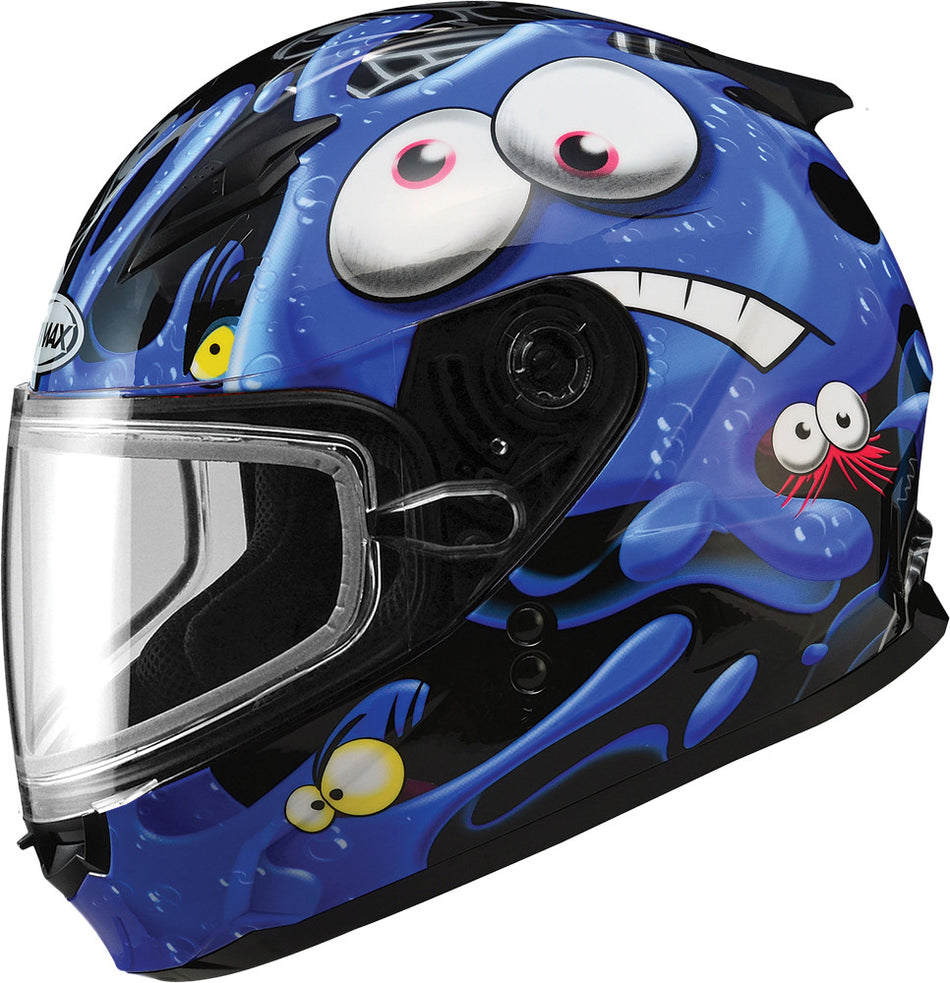 GMAX Gm-49y Snow Helmet Slimed Black/Blue Yl G2491212 TC-2