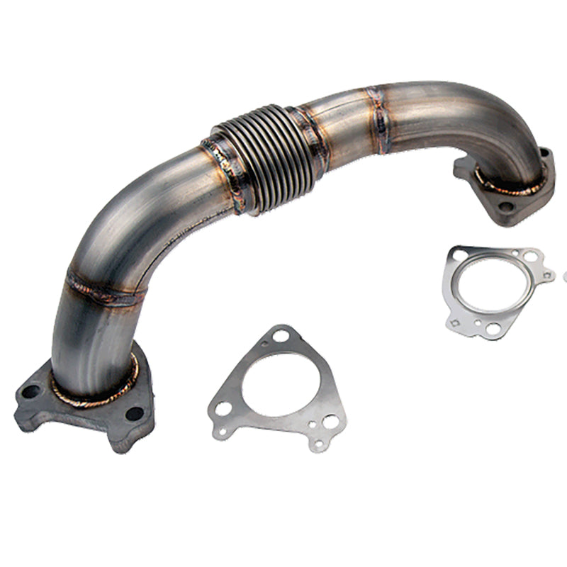 Wehrli 01-16 Chevrolet 6.6L Duramax 2in Stainless Driver Side Up Pipe w/Gaskets (Single/Twin Turbo) WCF100652