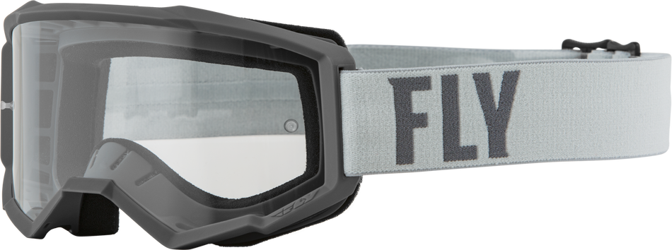 FLY RACING Youth Focus Goggle Grey/Dark Grey W/ Clear Lens 37-51324