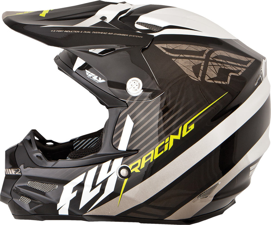 FLY RACING F2 Carbon Fastback Helmet Black/White X 73-4111X