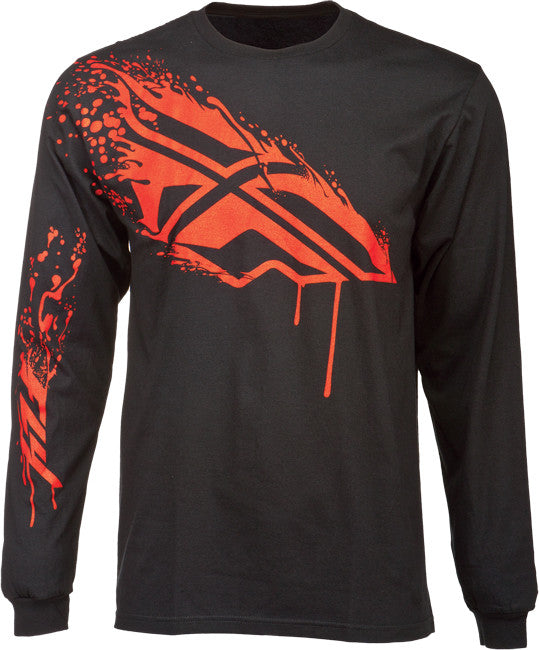 FLY RACING Inversion L/S Tee Black/Red 2x 352-40602X