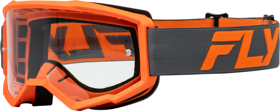 FLY RACING Focus Goggle Charcoal/Orange W/ Clear Lens 37-51154