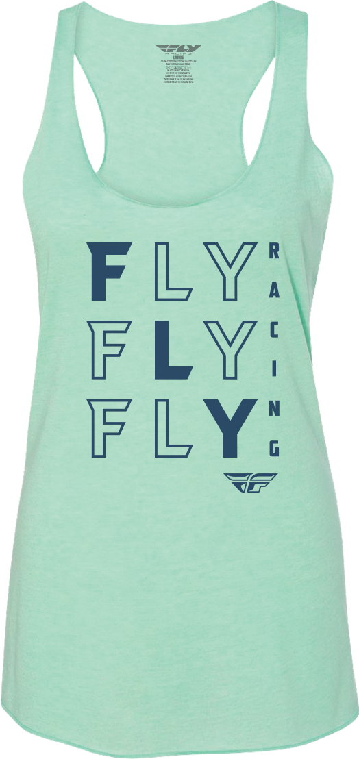 FLY RACING Women's Fly Tic Tac Toe Tank Green 2x 356-61612X