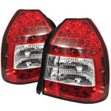 Spyder Honda Civic 96-00 3DR LED Tail Lights Red Clear ALT-YD-HC96-3D-LED-RC 5004949