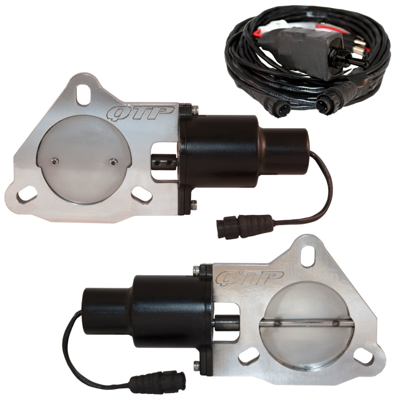 QTP 3in Bolt-On QTEC Dual Electric Cutout Valves - Pair QTEC60