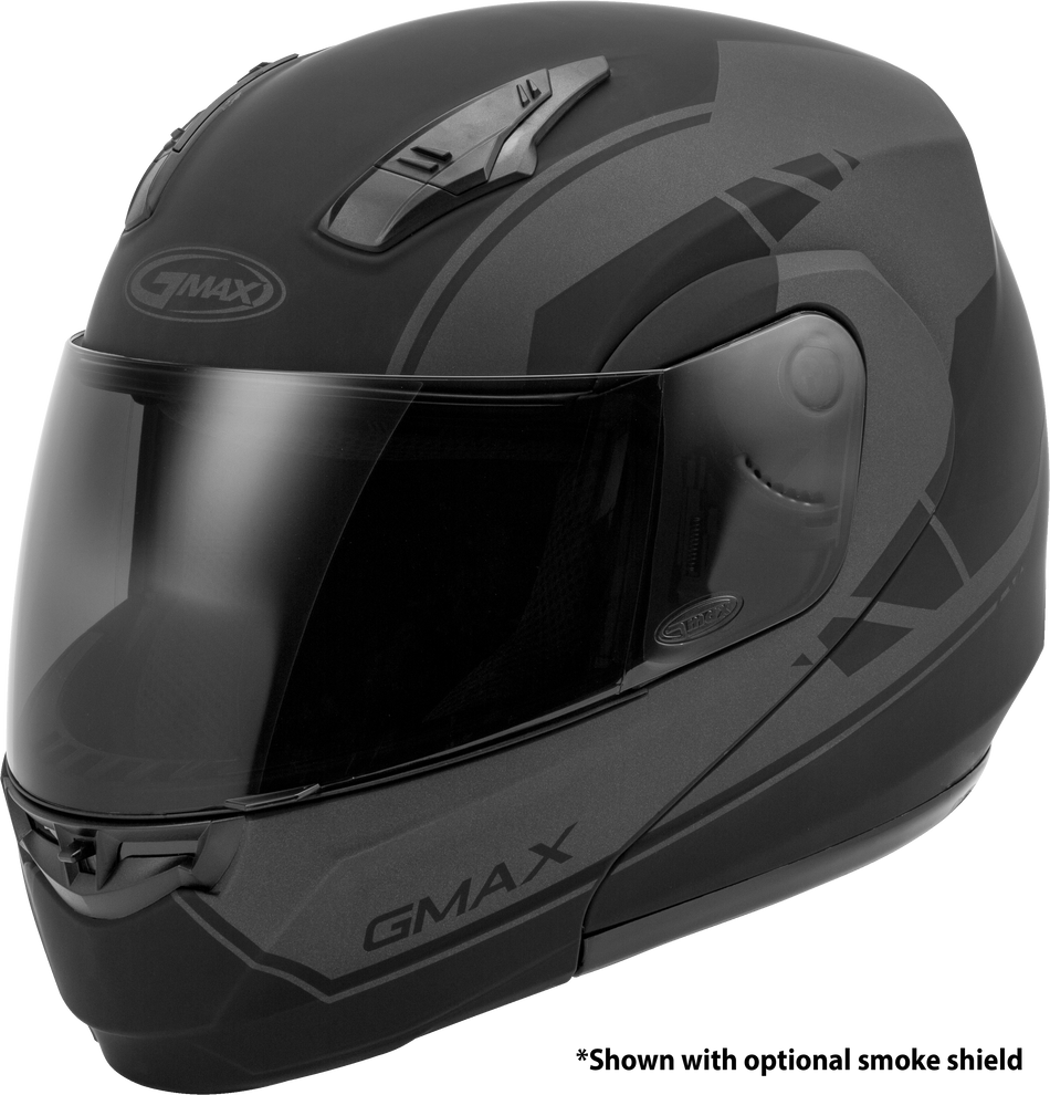 GMAX Md-04 Modular Article Helmet Matte Black/Grey 3x G1042509