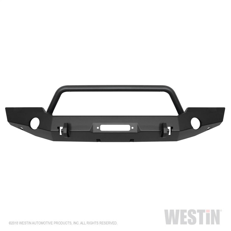 Westin 18-19 Jeep Wrangler JL WJ2 Full Width Front Bumper w/Bull Bar Textured Black 59-80115