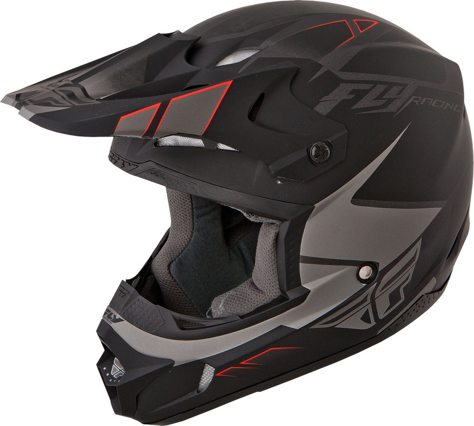 FLY RACING Kinetic Impulse Helmet Matte Grey/Black 2x 73-33602X