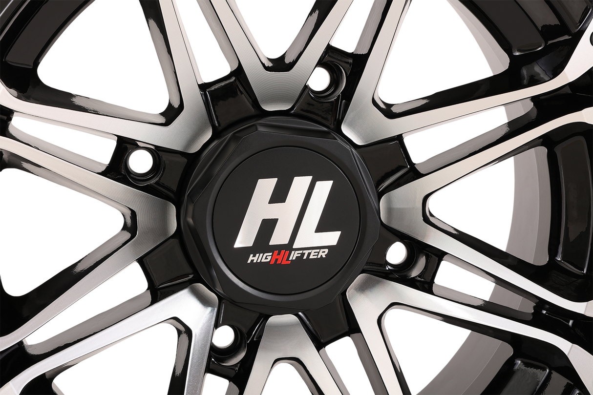 HIGH LIFTER-Rad - HL3 - Vorne/Hinten - Schwarz glänzend mit bearbeiteter Felge - 14x7 - 4/156 - 4+3 (+5 mm) 14HL03-1156