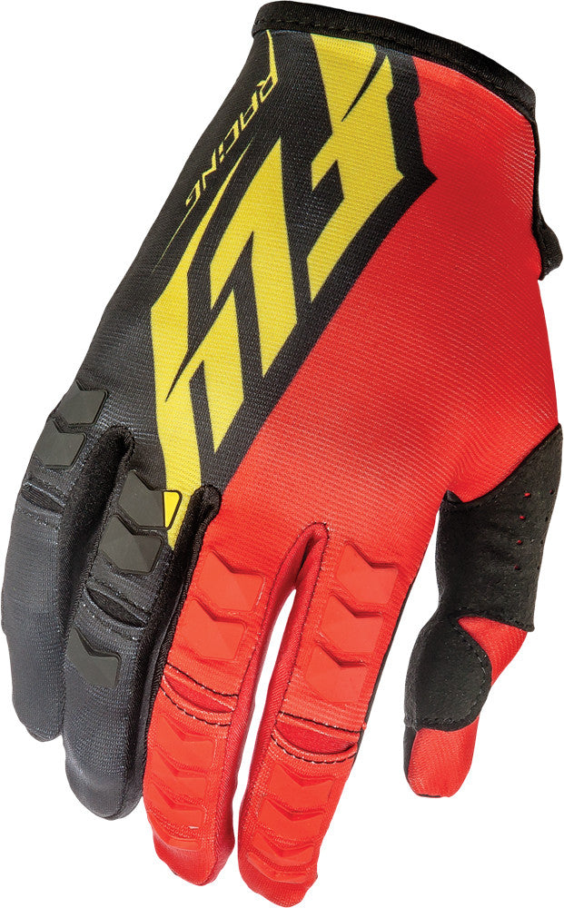 FLY RACING Kinetic Gloves Red/Black/Yellow Sz 10 369-41310