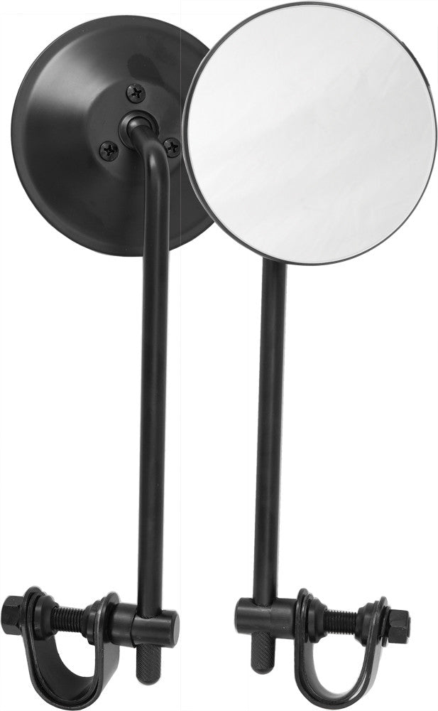 HARDDRIVE Universal 4" Round Mirror 8" Stem Black 153075