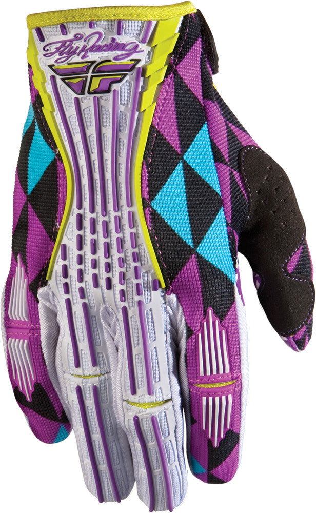 FLY RACING Girl's Kinetic Glove Purple/Te Al X 365-41809