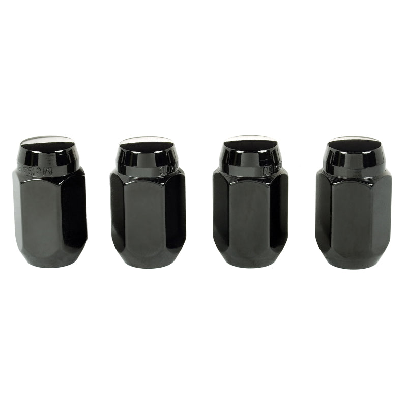 McGard Hex Lug Nut (Cone Seat) M12X1.5 / 13/16 Hex / 1.5in. Length (4-pack) - Black 64031