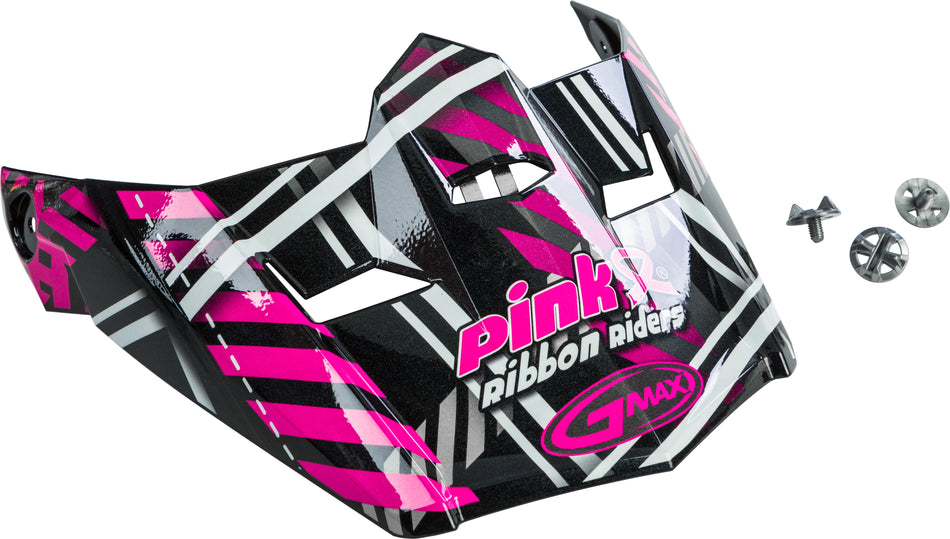 GMAX Visor W/Screws M-Xl Mx-46 Pink Ribbon Riders Plaid Black/Pink G046875