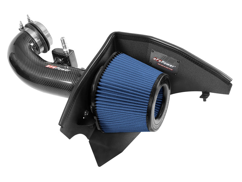 aFe 19-20 GM Trucks 5.3L/6.2L Track Series Carbon Fiber Cold Air Intake System With Pro 5R Filters 57-10015R