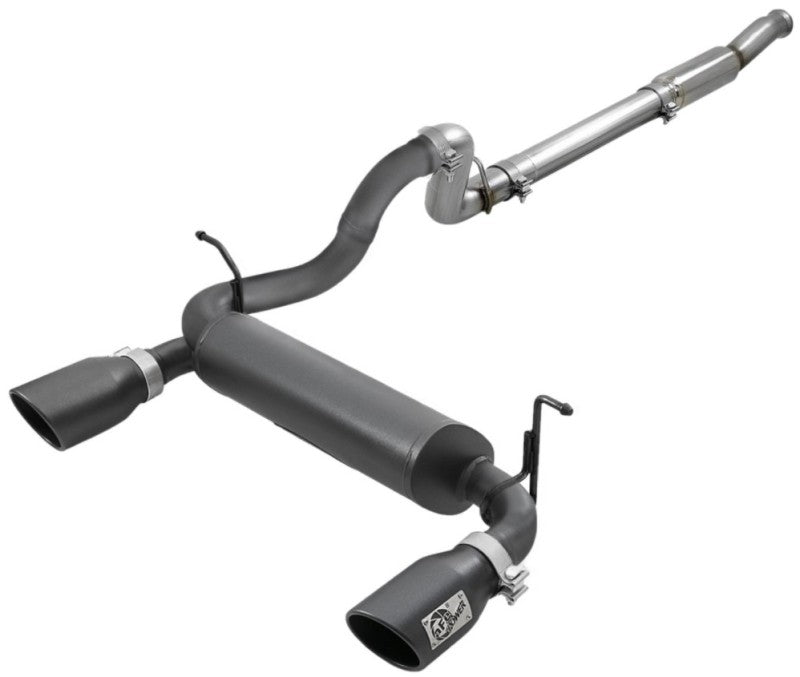 aFe Rebel Series 409 Stainless Steel Cat-Back Exhaust 18-21 Jeep Wrangler JL 2.0L (t) - Black Tip 49-48096-B