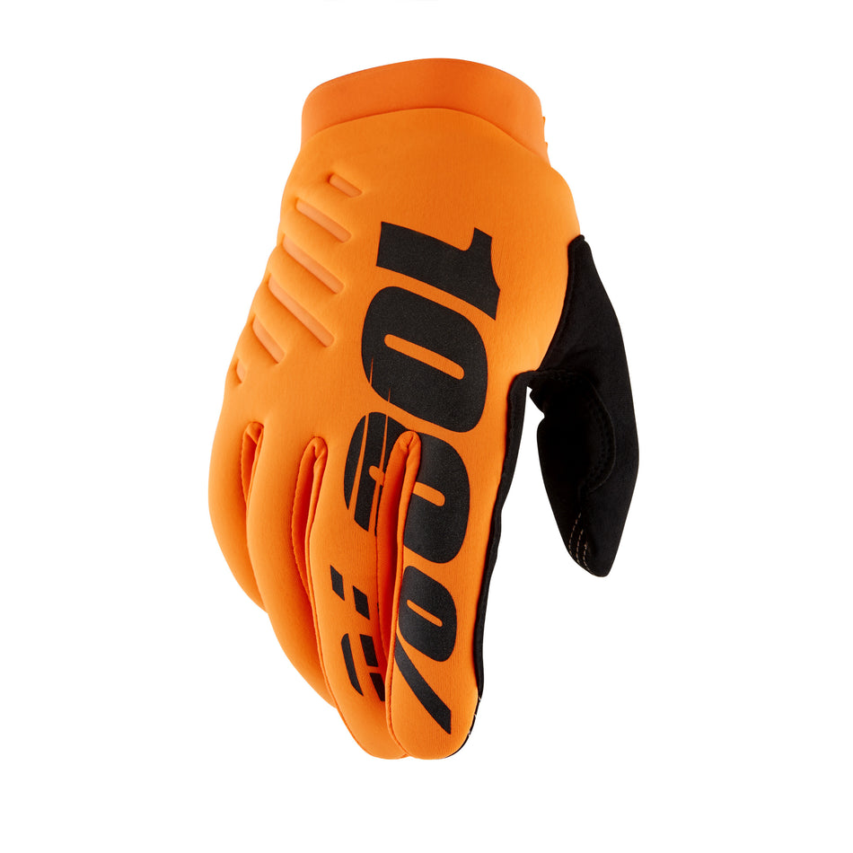 100% Brisker Gloves Fluo Orange/Black Md 10003-00011