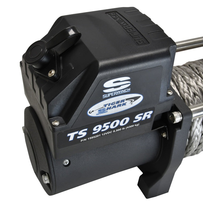 Superwinch 9500 LBS 12V DC 3/8in x 80ft Synthetic Rope Tiger Shark 9500 Winch 1595201